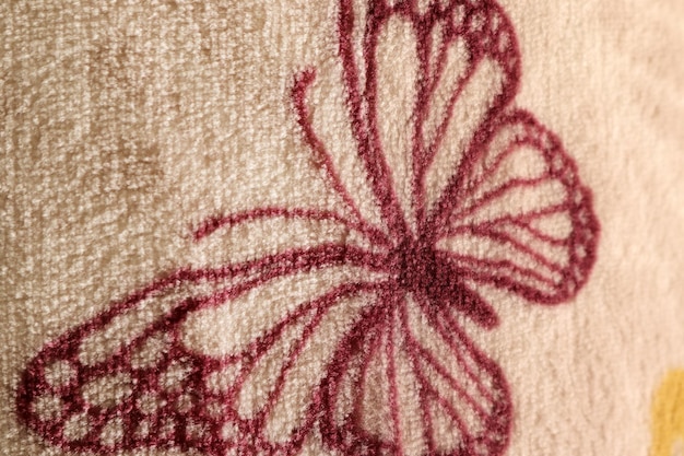 Close up of embroidered stitches